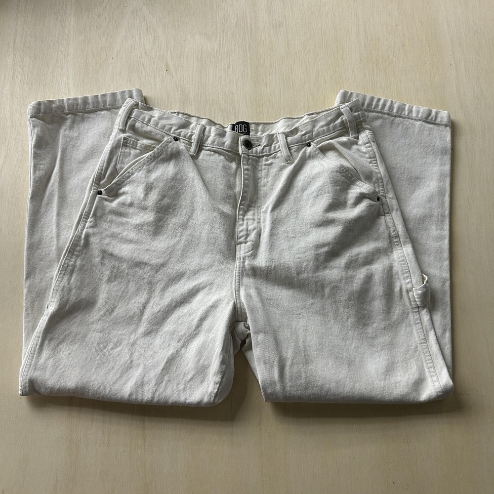 BDG Urban Outfitters Jeans Mens 37x31 White Carpenter Straight High Rise Denim